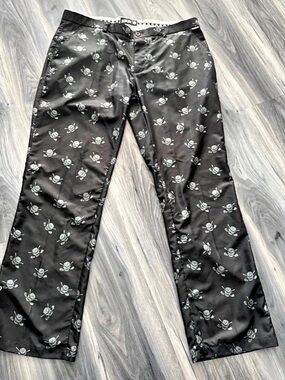 Tattoo Golf Dancing Skulls ProCool Golf Pants Black & White Waist 40/34
